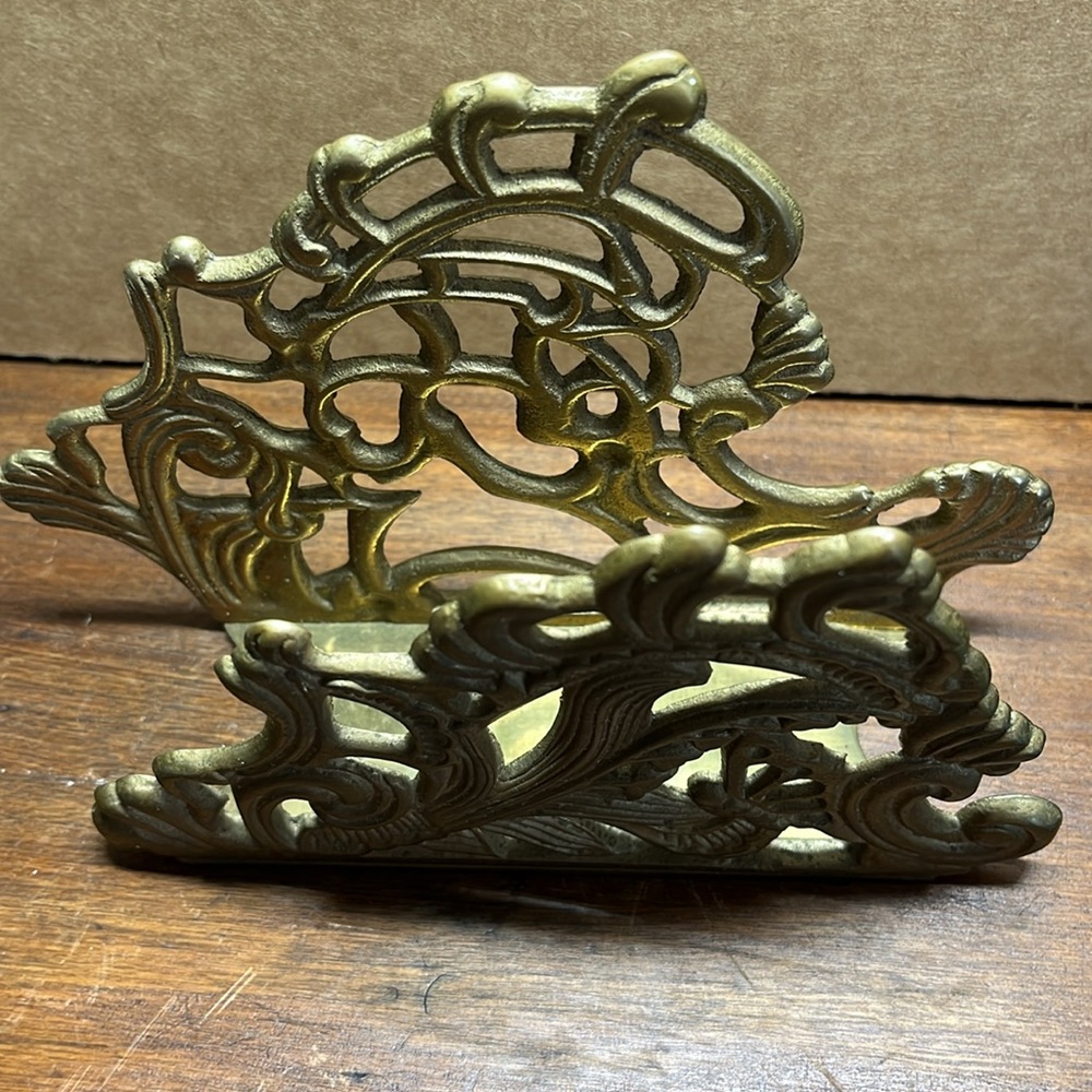 Brass Napkins / Mail Holder - Picture 3 of 7